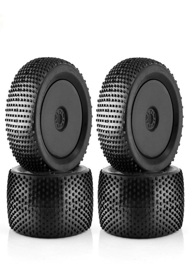 Dantenron 1/8 RC Off Road Racing Truck Tires OD 5.51" and Wheels Rims 17mm Hex for 1:8 Buggy Truck Car Traxxas Arrma Kraton Typhon 6S 3S Talion 6S Losi 8ight HPI Vorza Flux Kyosho Hobao 4PCS (Black) - Image 1